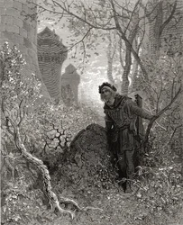 ブロンデルは、リチャード（1157-99）のライオンハートの声を聞いています。ミショー、1877